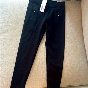 Black Slim Fit Pants with Gold Button Accents - Janie and Jack NWt